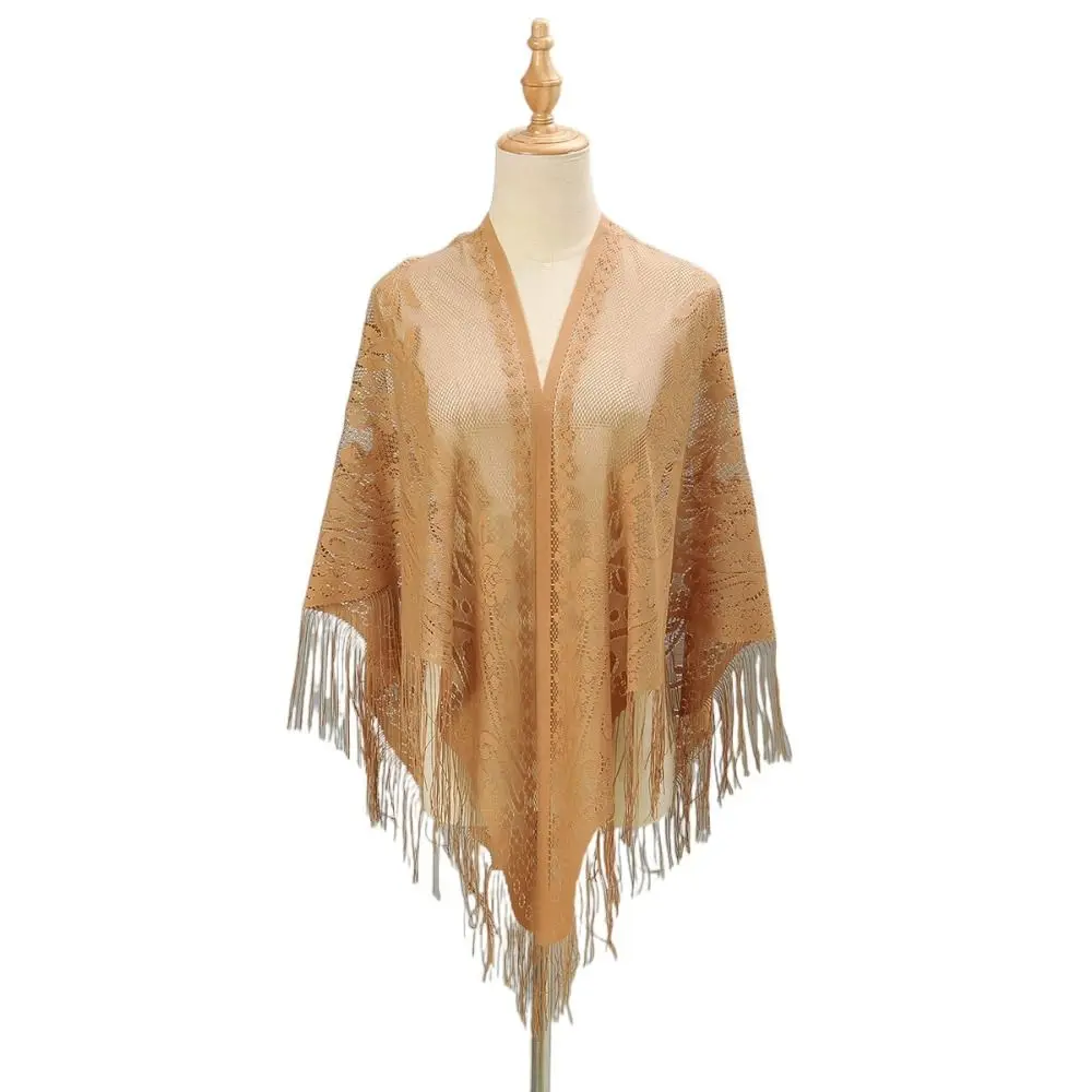 

Cloak With Tassel Women Shawl Hollow Multicolored Evening Prom Cape Fashion Scarf Party