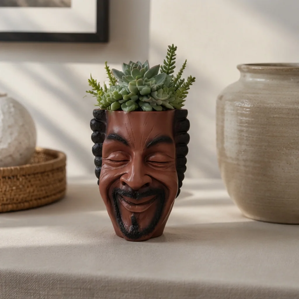 Aesthetic Face Planter Resin Flower Pot Unique Human Face Succulent Pot Modern Artistic Home Decor Garden Desk Decoration JJ2914
