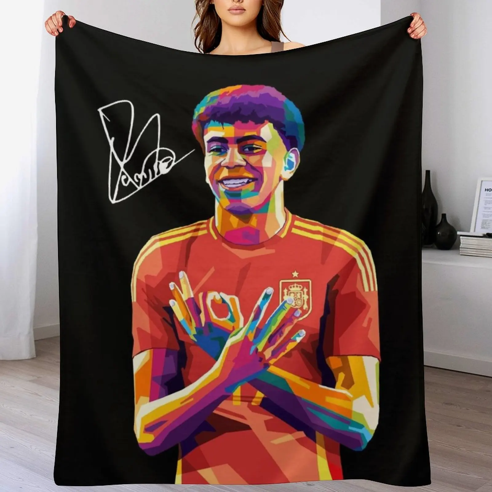 Lamine Yamal Wpap Pop Art Throw Blanket Cute Extra Large Throw Blankets