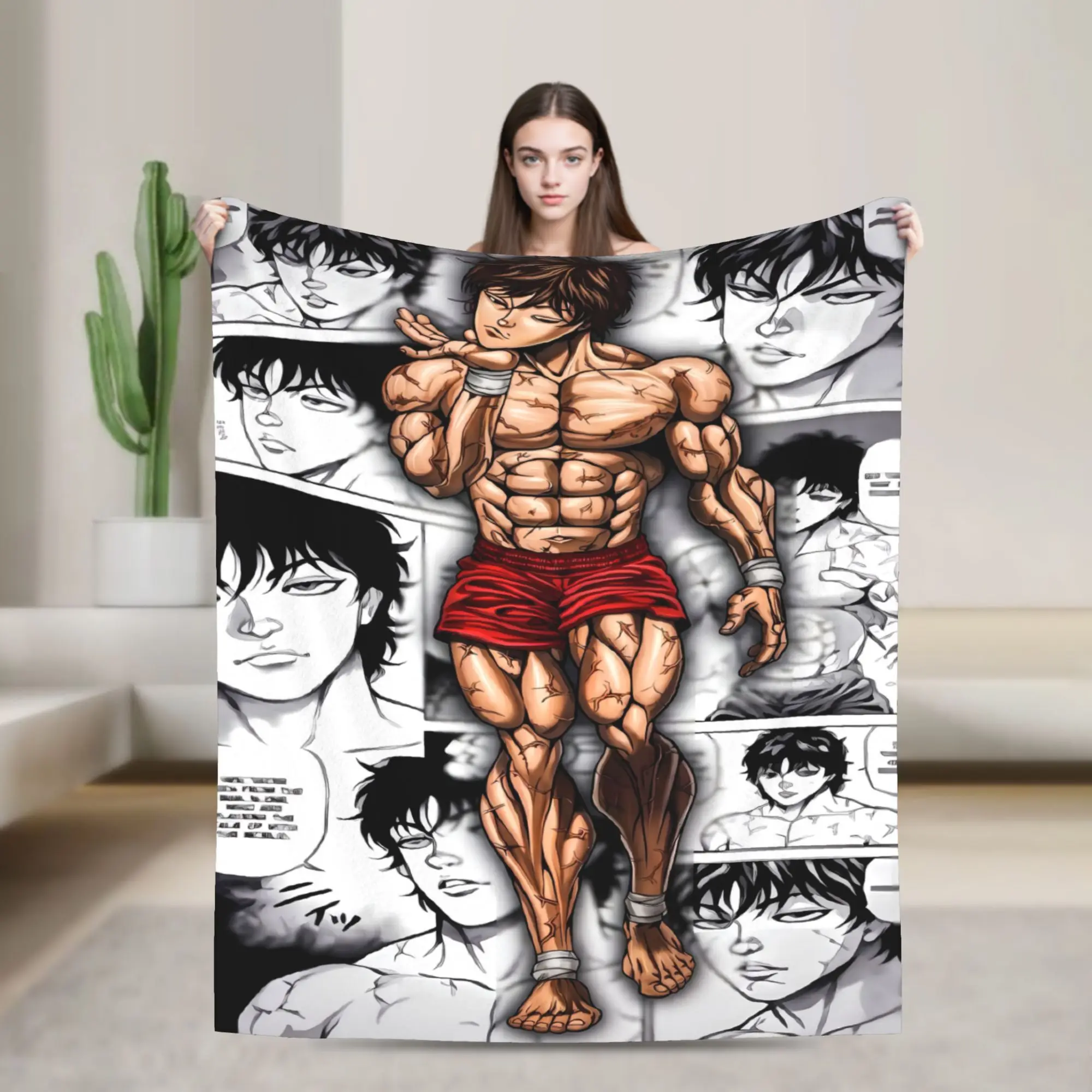 Anime B-BakiBaki Blanket Quality Warm Soft  Bedding Throws Winter Students Home Decor Graphic Bedspread