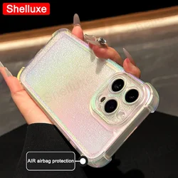 Luxury Shockproof Laser Rainbow Transparent Matte Phone Case Shelluxe For iPhone 17 16 15 14 13 12 11 Pro Max Cases Bumper Cover