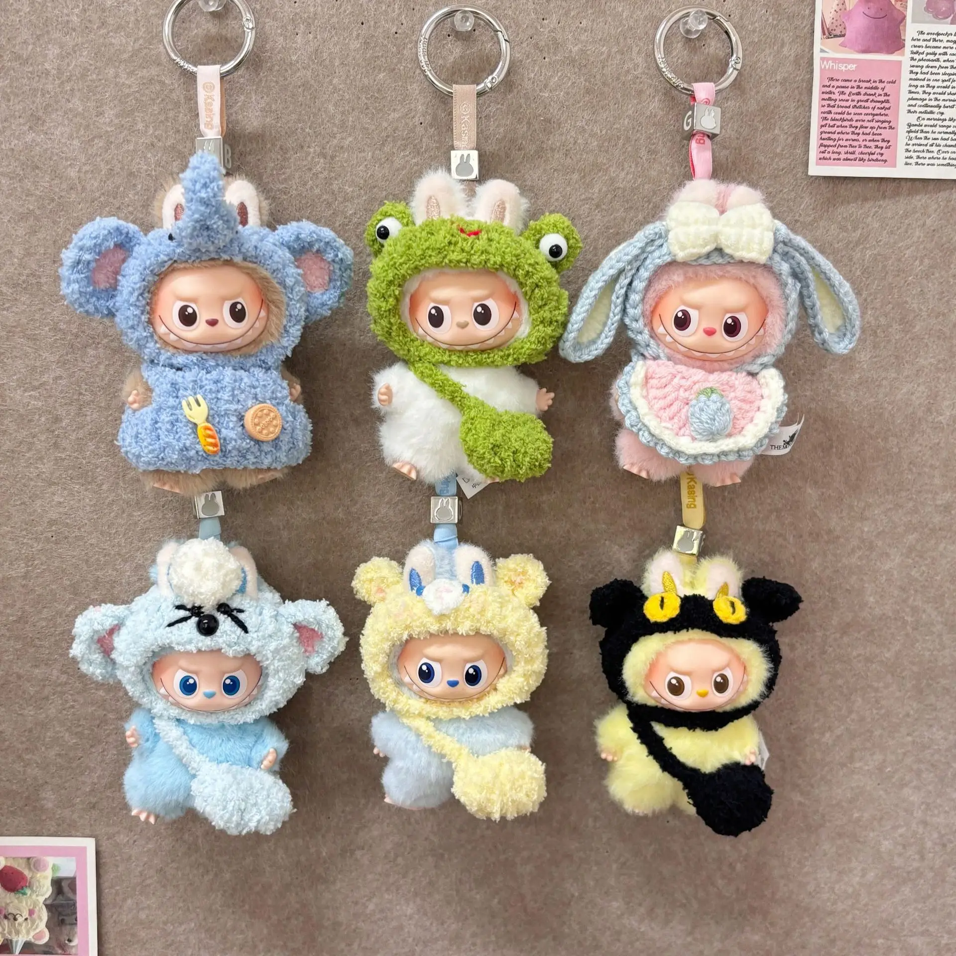 

Labubu Heart Code Series 4.0 Animal Theme Outfit Set Floppy Ear Rabbit Big Eye Frog Black Cat Elephant Bear 10cm Doll Costume