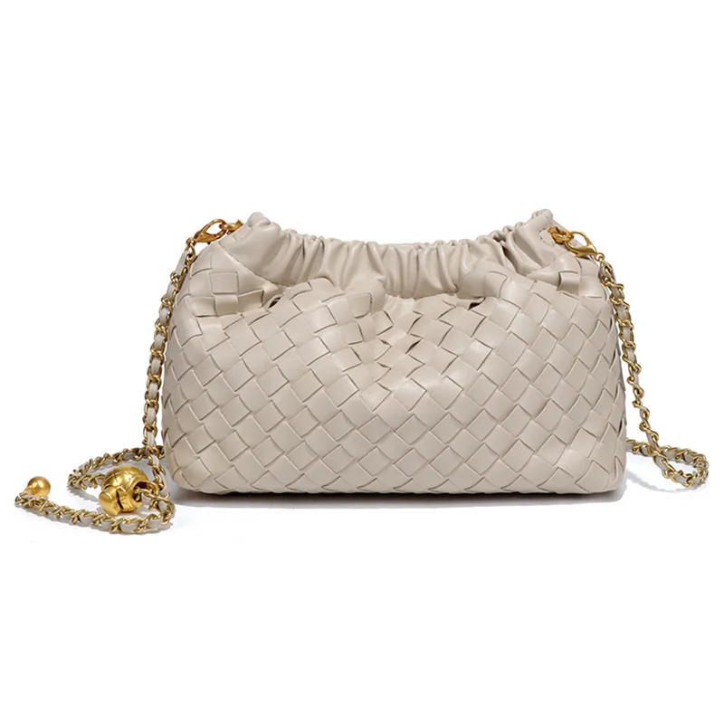 Bolso tejido a mano 2026, bolso nube, cadena pequeña, bolso bandolera, bolso de hombro versátil de lujo ligero para mujer, a la moda