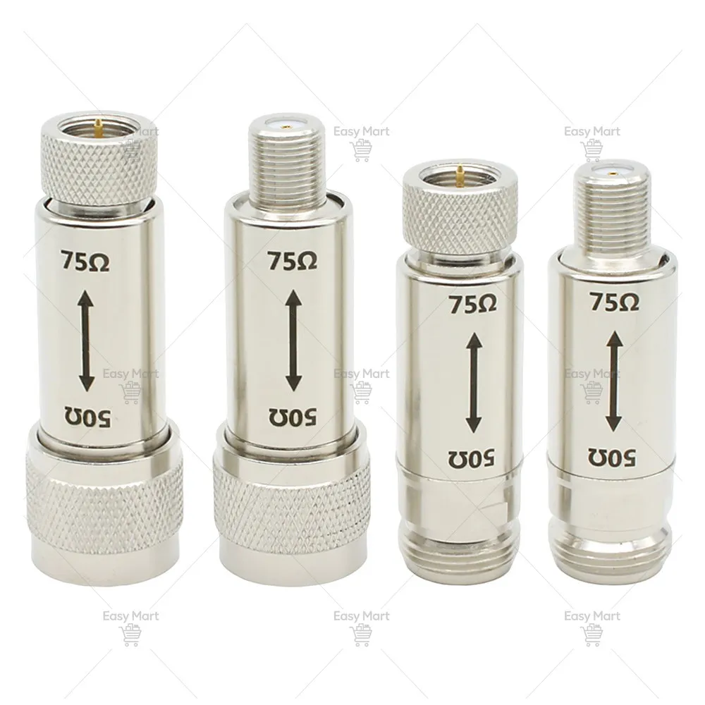 Impedance Converter, N-head To F-head, 50 Ohms To 75 Ohms, 75 Ohms To 50 Ohms