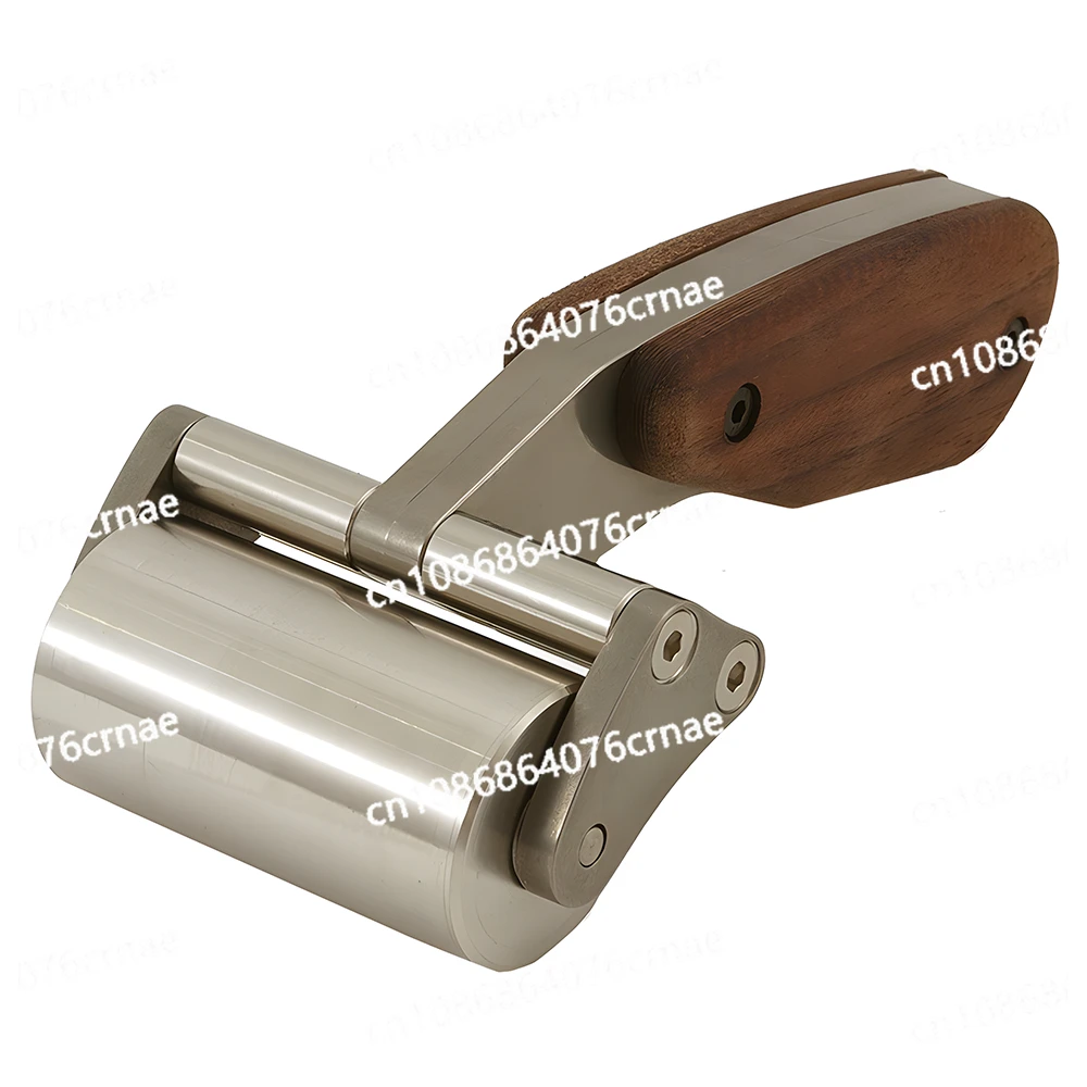 Leather Roller Heavy Duty 304 Stainless Steel 60MM Press Wheel with Black Walnut Handle DIY Handmade Leathercraft Tools