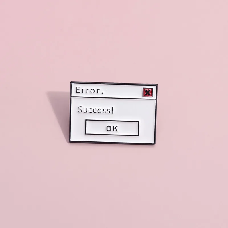 Error Success OK Brooch Popup Window Network Meme Enamel Pin Funny Creative Decorate Ornament Lapel Badge Jewelry Gift Wholesale