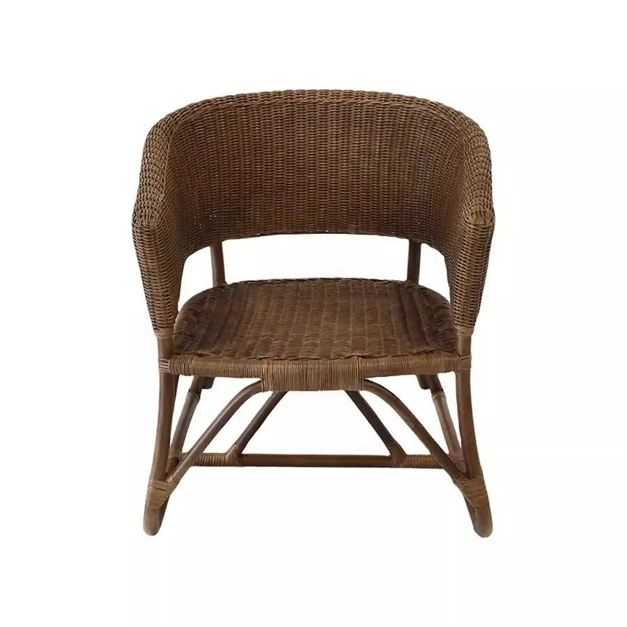 Natürlicher handgefertigter Rattanstuhl, Wabi-Sabi-Wind, Heimbalkon, Freizeit, Einzelhotel, Homestay, Rückenlehne, Rattanstuhl