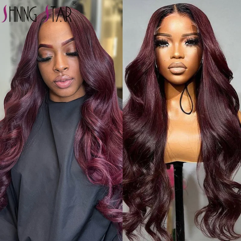 30 Inch 13X4 99J Burgundy Lace Frontal Wig Human Hair Wigs Hot Red Body Wave Lace Front Wig Dark Burgundy 13X6 Lace Front Wig