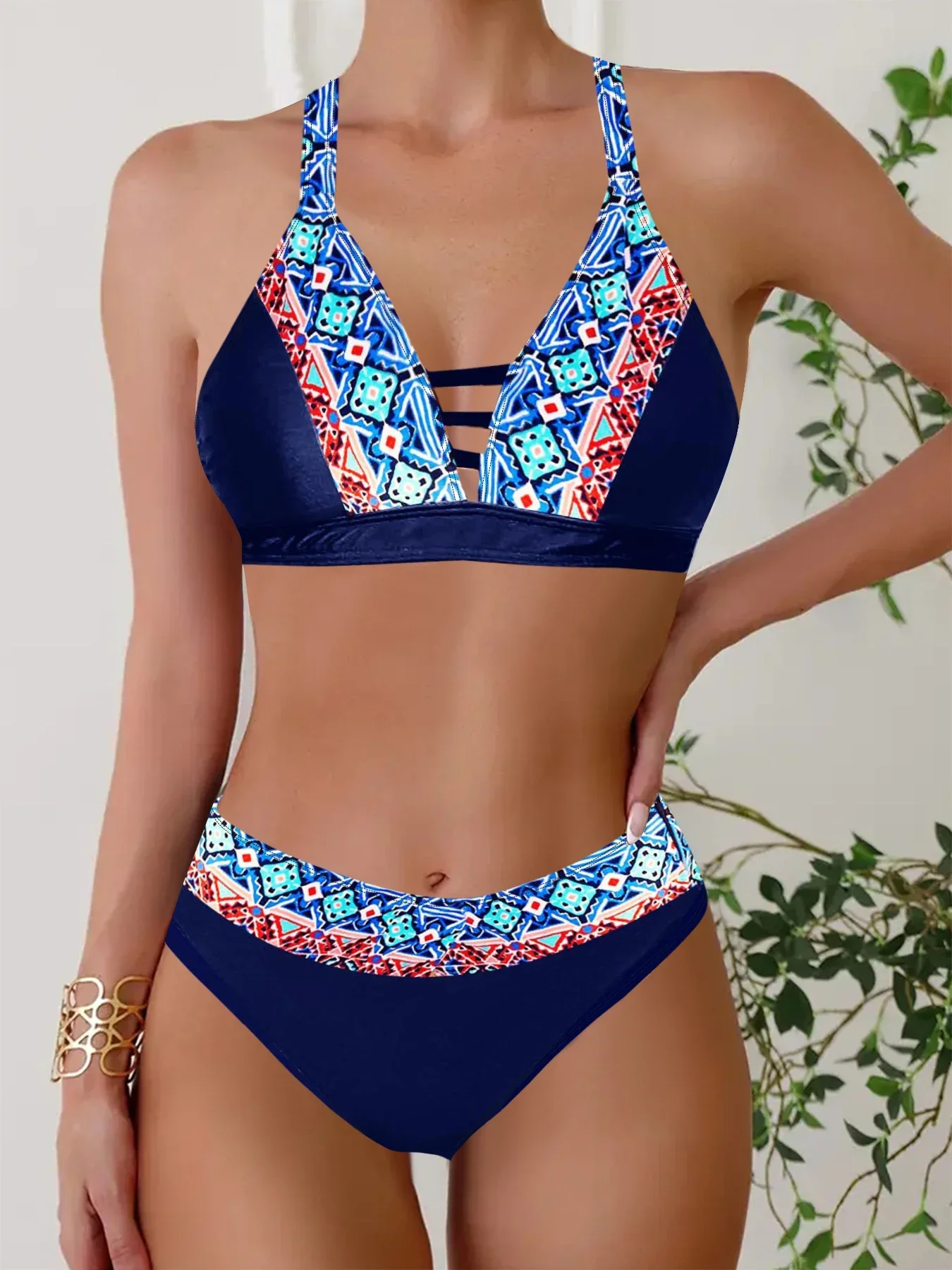

Summer Trendy New Fashion Casual Women's High-quality Comfortable Suspender Swimsuit Two-piece Set S-5XL