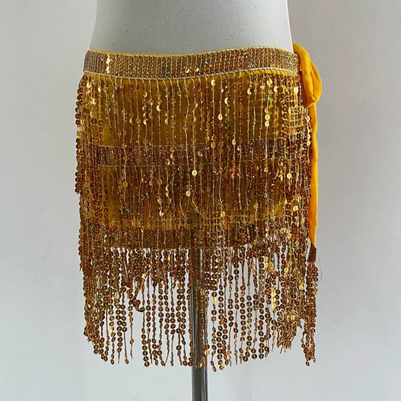 Bauchtanz-Hüfttuch für Damen, Pailletten-Fransengürtel, Tanzkostüm, Y2K-Accessoire, Halloween, Festival, Rave, Bühnenauftritt, Partykleidung – Detail 10