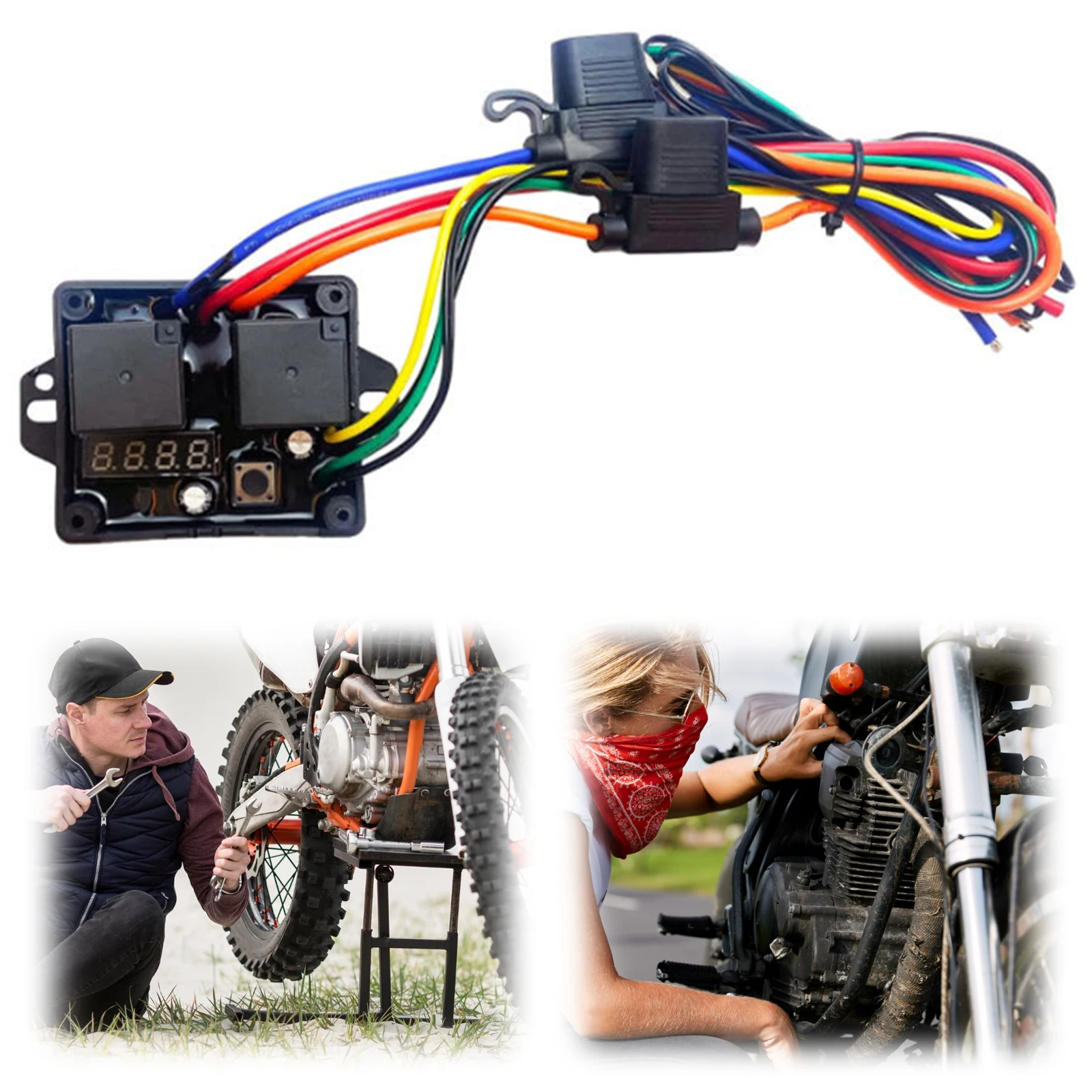 

12V/24V Digital Thermatic Fan Switch Adjustable LED Display Fan Switch Kit Digital Heatsink Fan Controller Car Accessories