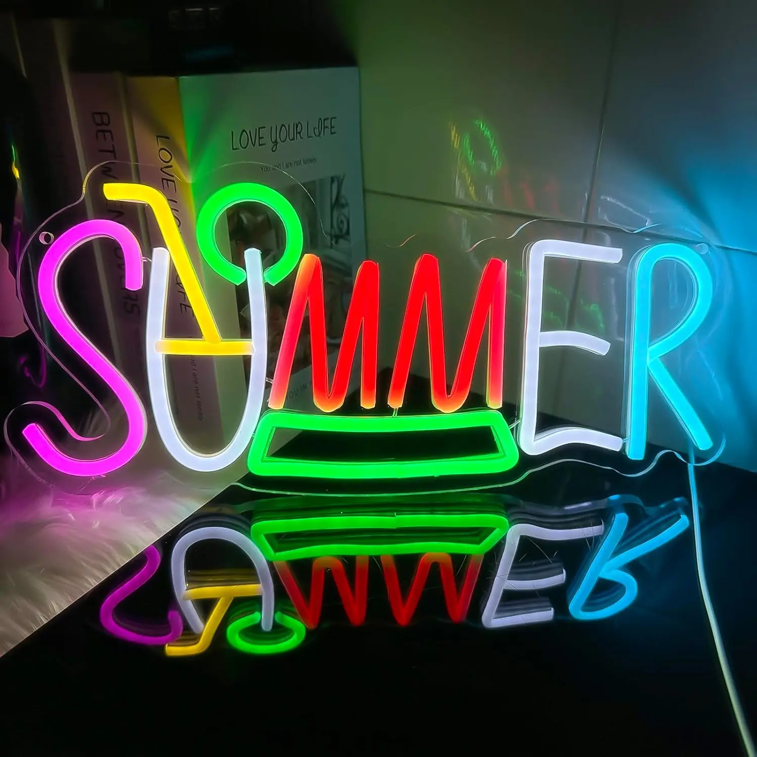 

Summer Neon Sign USB Dimmable Tropical Surf LED Neon Light for Bar Beer Club Game Room Living Room Wall Decor Birthday Gift