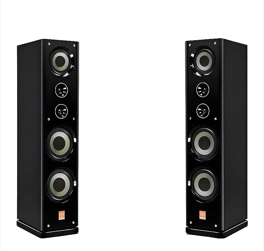 High-End 8-Inch Dual Floor-Standing Hifi Speakers Luxury Piano Lacquer Finish for Home Theater Sound Bars