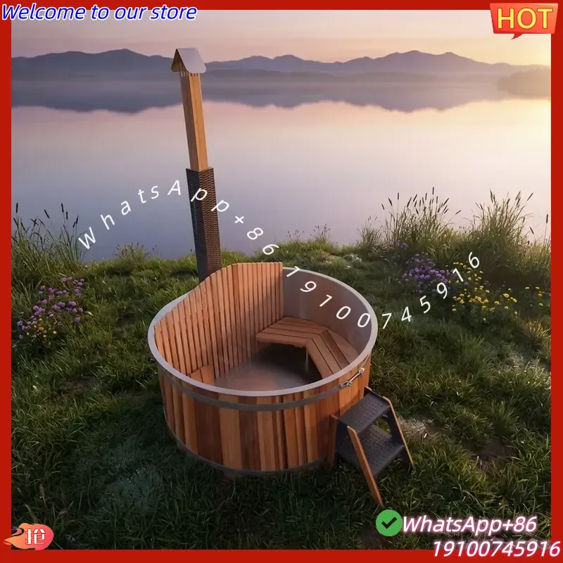 2026Hot Vapasauna Manufacturer Wholesale Wood Burning Hot Tub 2-3 People Spa 304 Stainless Steel Hot Tubs with