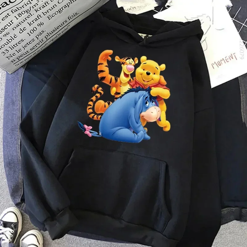 Winnie The Pooh Graphic Printed Hoodies Women Cute Disney Casual Streetwear Sweatshirt Autumn Winter Long Sleeves Pullover Tops