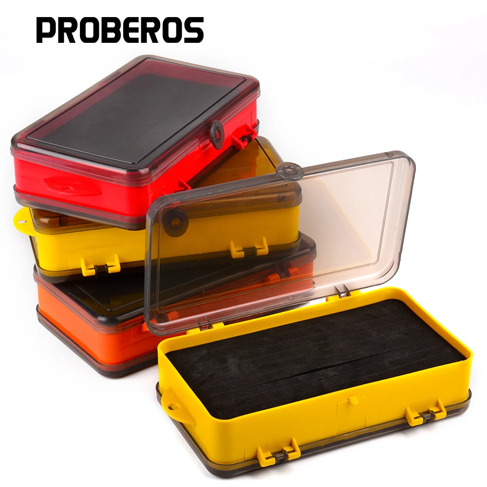 PROBEROS Tragbare Doppelseitige Geteilte Köderbox, Crank Jig Head Haken-Set, Angelköder, Weichköder, Angelzubehör