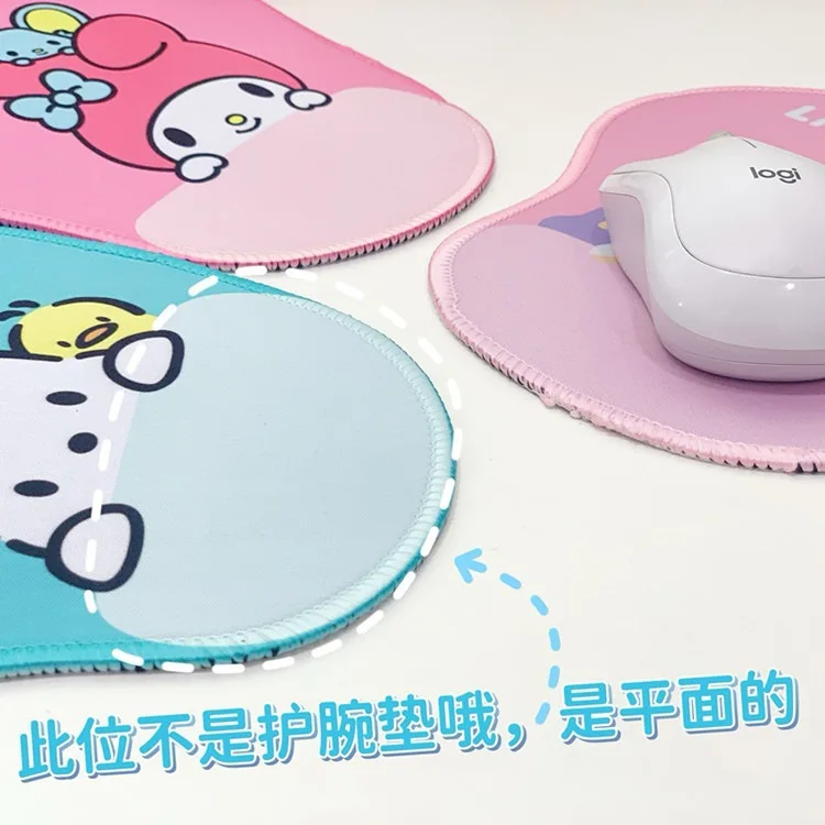 Kawaii Sanrio Kulomi Cartoon Mouse Pad Cute Computer Keyboard Rubber Pad Office Play Game Wrist Pad Anti-Slip Pad