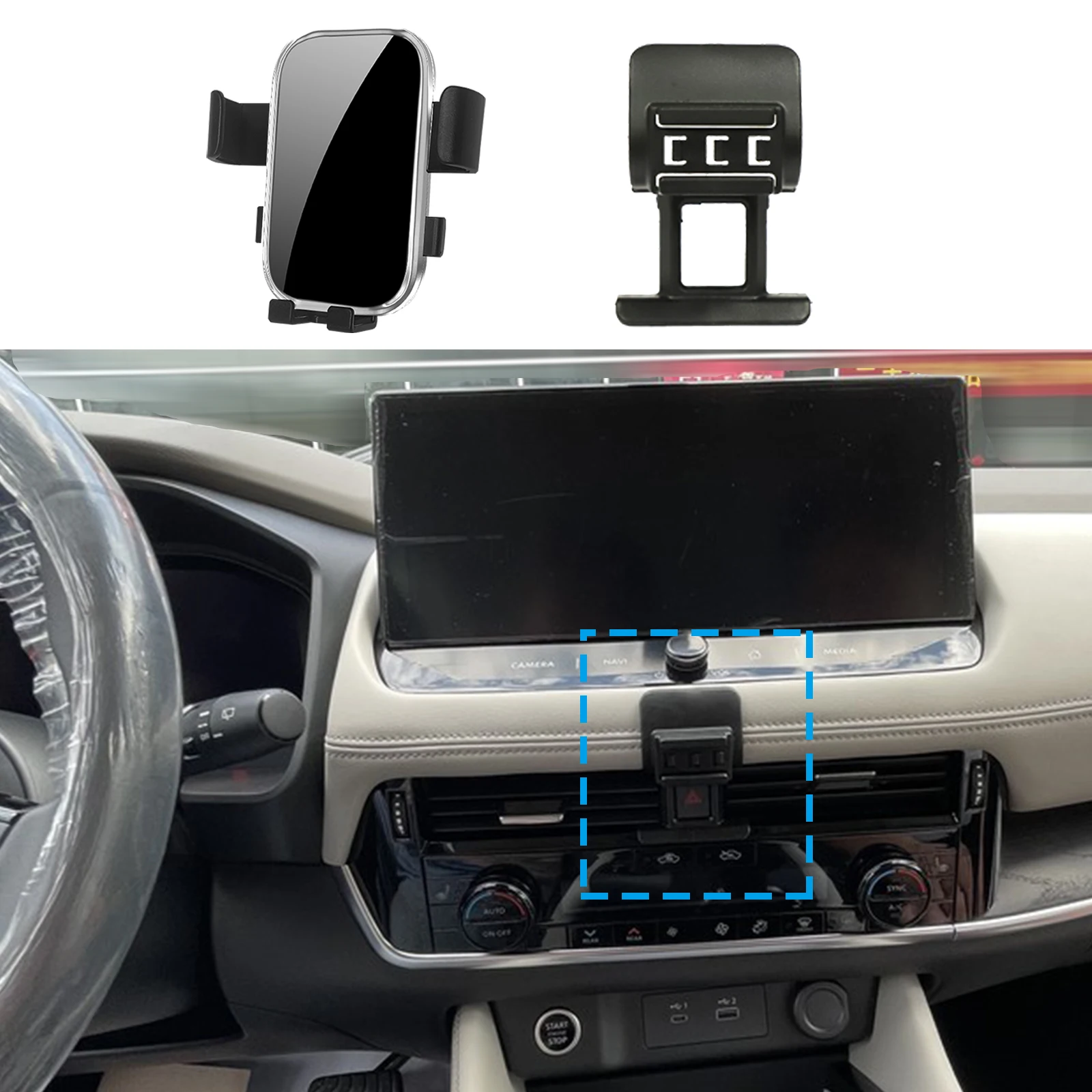 

for Nissan X-Trail Rogue T33 2022 2023 2024 2025 Car Mobile Phone Holder GPS Bracket Navigation Accessories Stand Auto