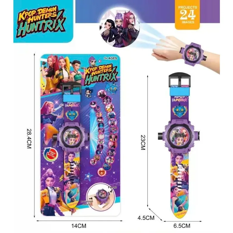 kpop الساحرة الصيادة فرقة 24 نمط ثلاثية الأبعاد ساعة الإسقاط سونيك عمل الشكل الاطفال الوجه ساعة العارض لعبة هدايا أعياد ميلاد للأطفال #1