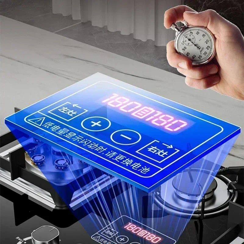 Household three-eyed gas stove for liquefied gas or embedded natural gas. With fierce fire function. Suitable for table kitchen.