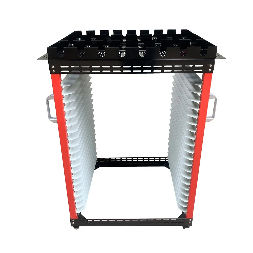 Standard Multi-Function Screen Printing Frame Rack Pre-Press Equipment Cart for Dry Transport Screen Frames