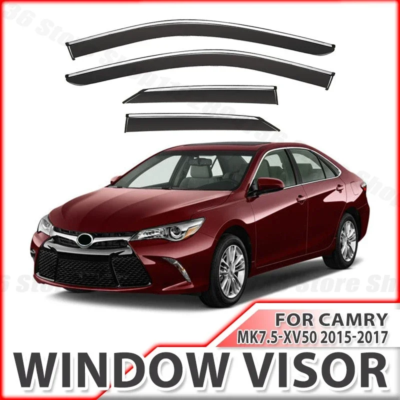 Window Visors For Toyota Camry MK7.5-XV50 Side Window Rain Guard Wind Deflector Weathershield Vent Visor for Car Windows