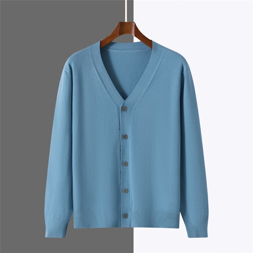 

Свободный крой V-Ne Открытый кардиган Regular Sle Faion Urban Мужской вязаный свитер Long Sve Осень 2025 г.