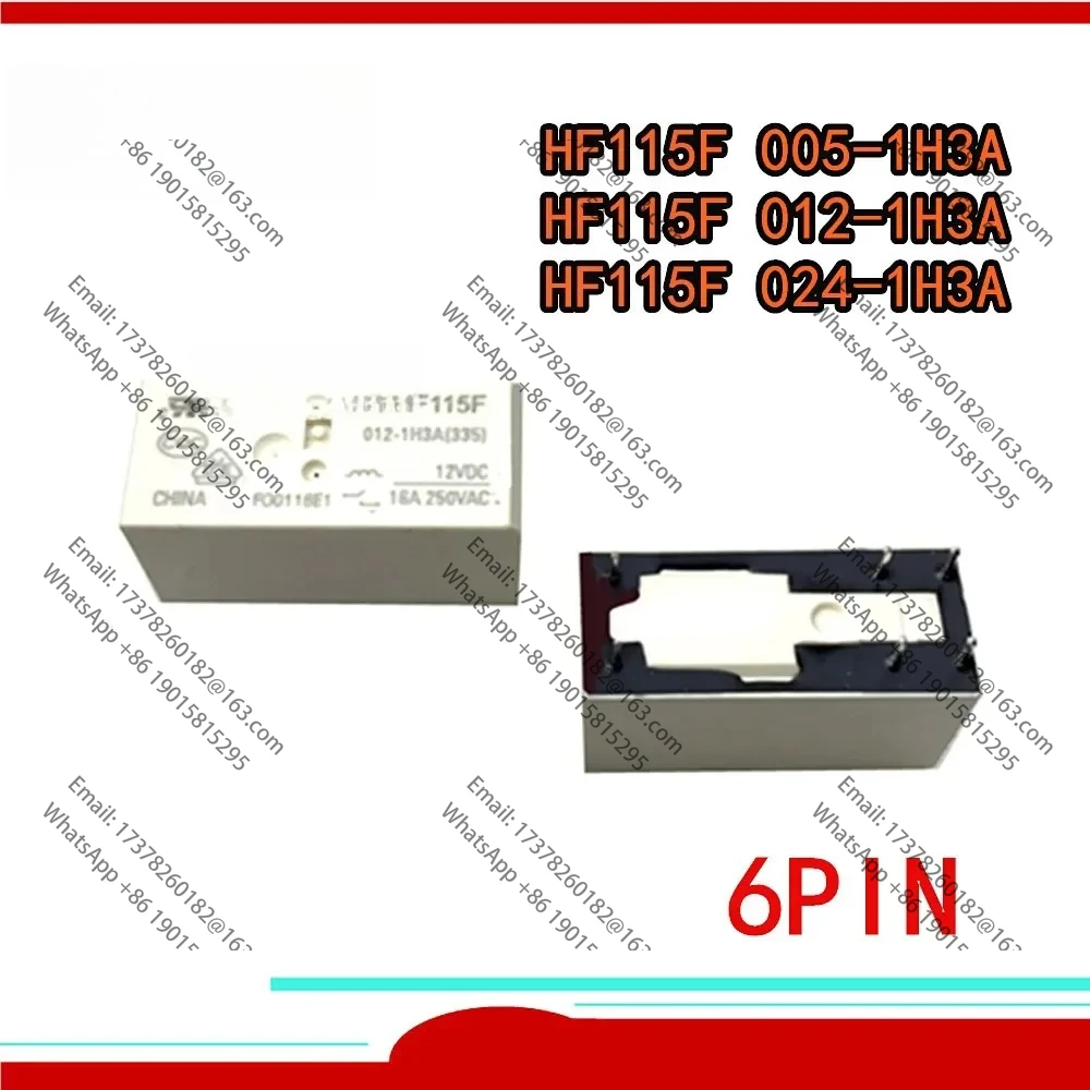 

10PCS/lot Original New Relay HF115F-005-1H3A HF115F-012-1H3A HF115F-024-1H3A HF115F 012 1H3A 5VDC 12VDC 24VDC 6PIN