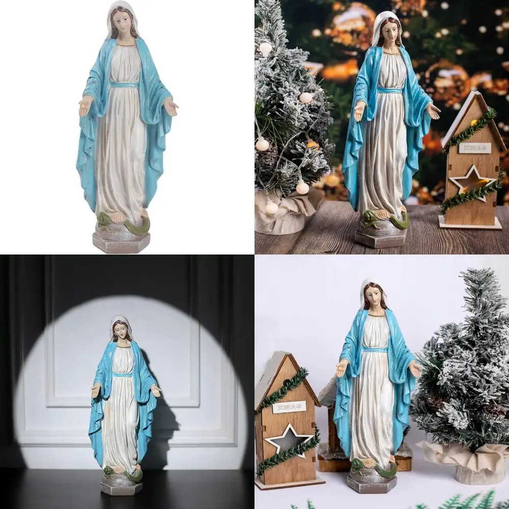 

Статуя Девы Марии из цветной смолы, 15,8 дюйма, декоративная фигурка католического религиозного сада на открытом воздухе