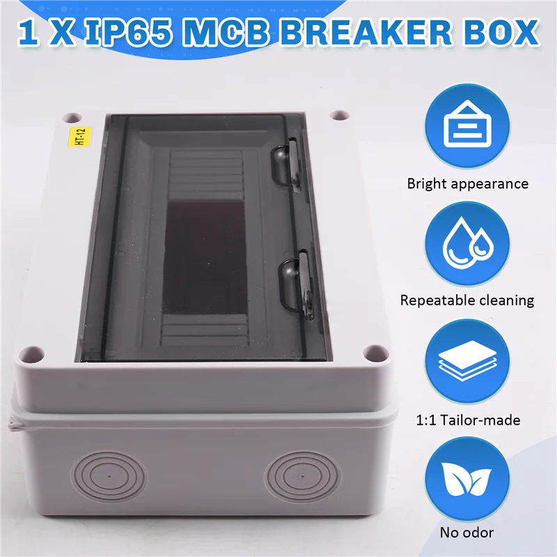 

AONEQ-HT Series Junction Box 12WAY PC IP65 Waterproof Distribution Box Outdoor Plastic Electrical HT-15Way Forcircuit Breaker