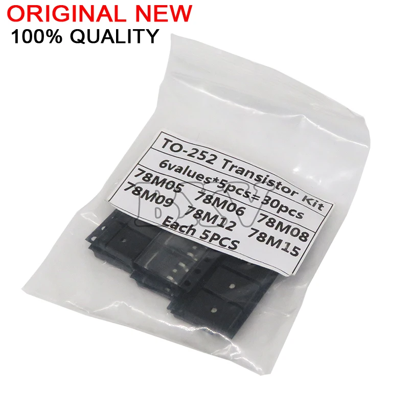 6kinds*5PCS=30PCS TO-252 Transistor Kit 78M15 78M05 78M06 78M08 78M09 78M12 Each 5PCS  Transistor Kit