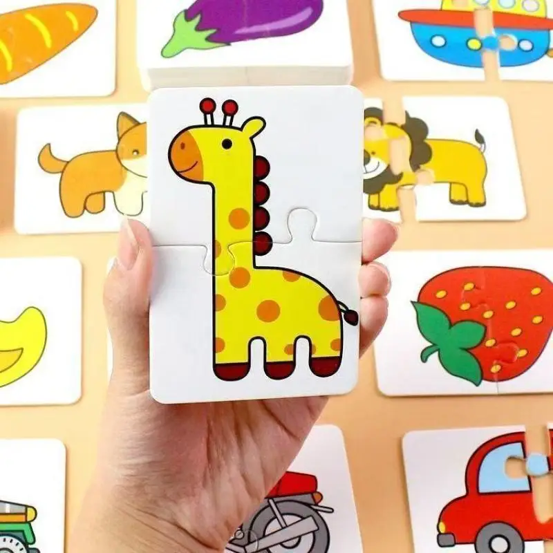 Pacchetto didattico per bambini: set di puzzle per animali educativi e gioco di abbinamento di carte di memoria per bambini, ragazzi e ragazze