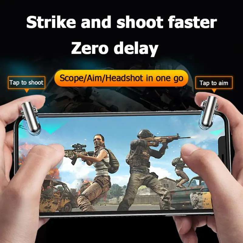 1 Pair GT01 Phone Gamepad Joystick For PUBG Mobile L1 R1 Shooter Controller Game Triggers For Mobile Phone Game Accessories