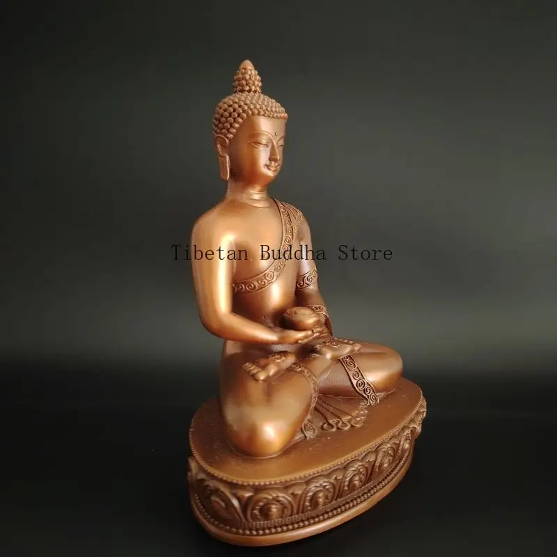 Tibetan pure copper three-world Buddha Amitabha portable home decoration three-inch bronze 10 cm can be stored