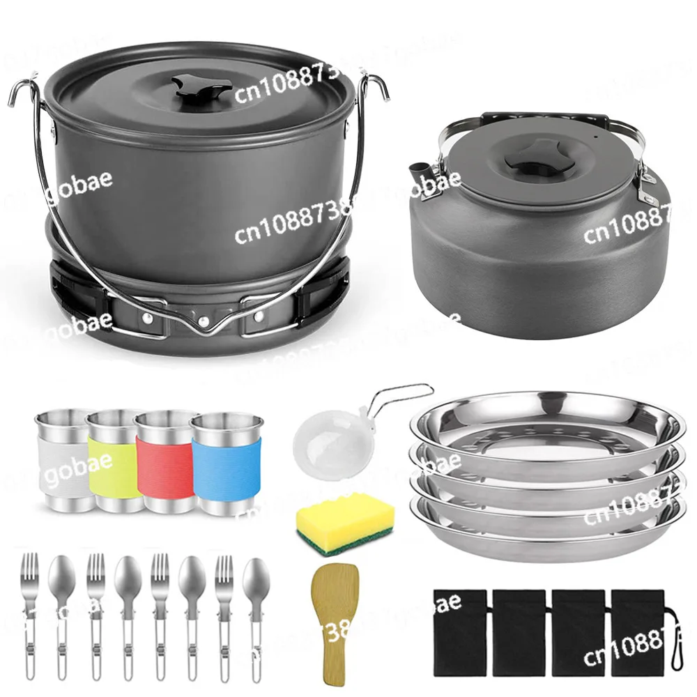 

New outdoor camping cooker combination outdoor pot set portable