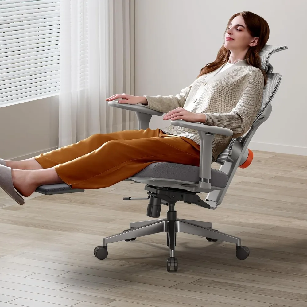 

Ergonomic Office Chair with Auto-Following Lumbar Support, 136° Recline, Computer Desk Chair with 4D Armrests, Customized