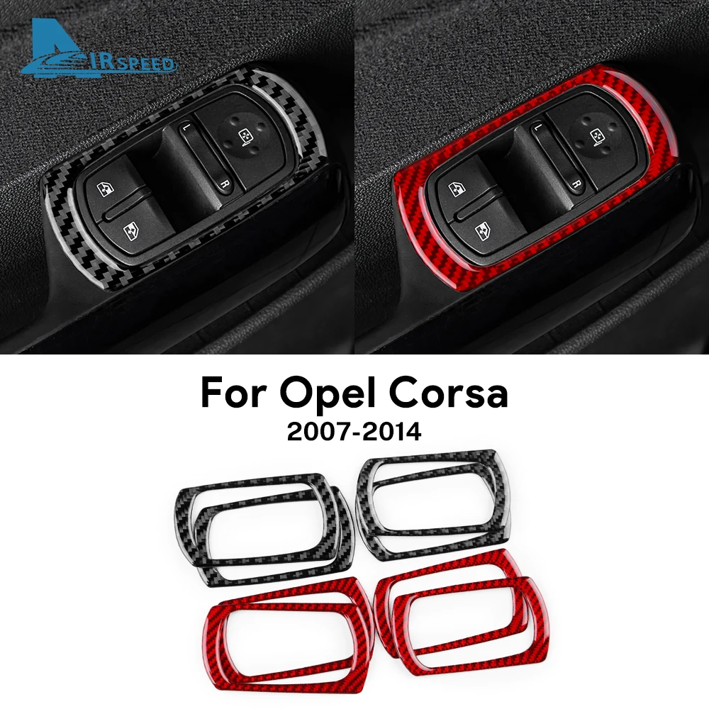 

Real Soft Carbon Fiber Sticker For Opel Corsa 2007 2008 2009 2010 2011 2012 2013 2014 LHD RHD Car Window Lift Button Frame