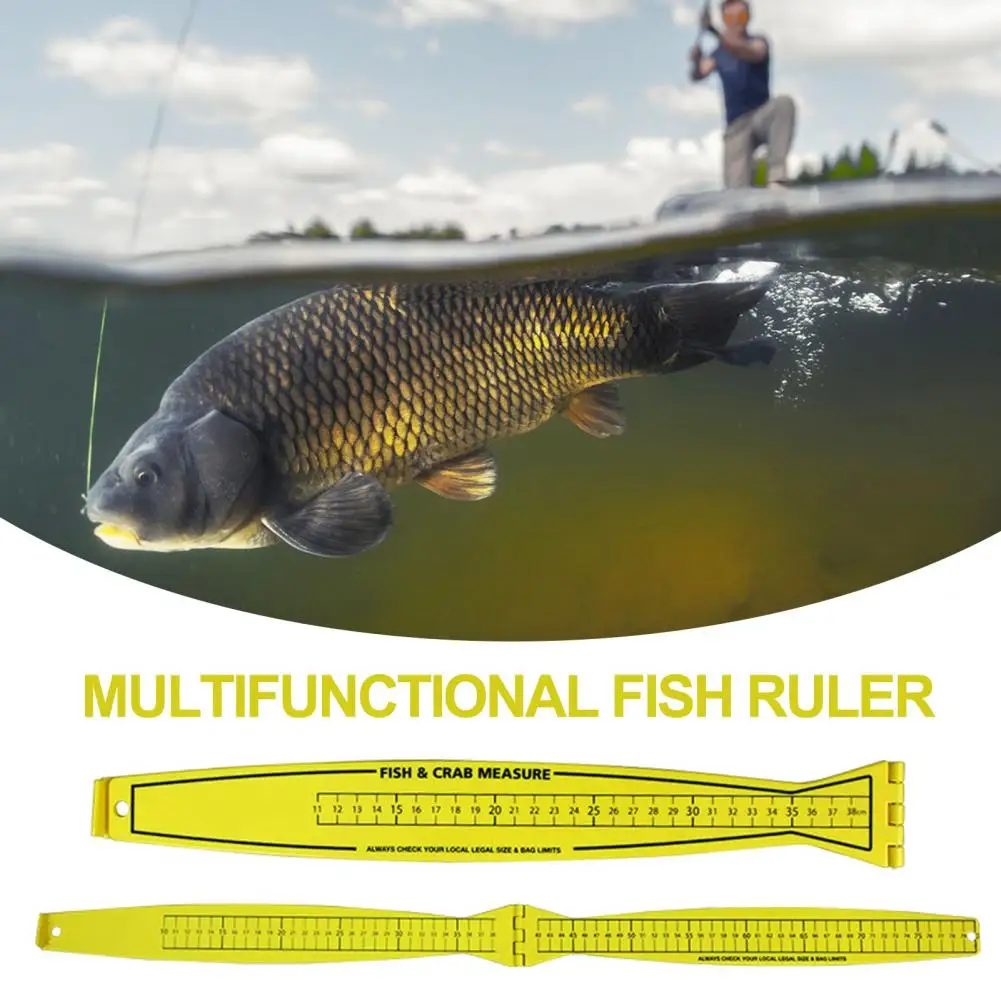 

Fish Measuring Board PP Portable Folding Fishing Ruler Double-Sided Fish Measuring Ruler Tool Outdoor Fish Ruler