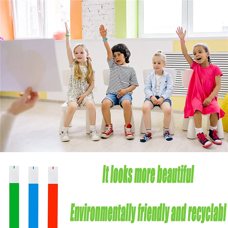 1000 szt. Papierowe opaski na rękę Wodoodporne neonowe opaski na rękę Opaski na rękę na imprezy Odpowiednie na imprezy, opaski na rękę (10 kolorów)