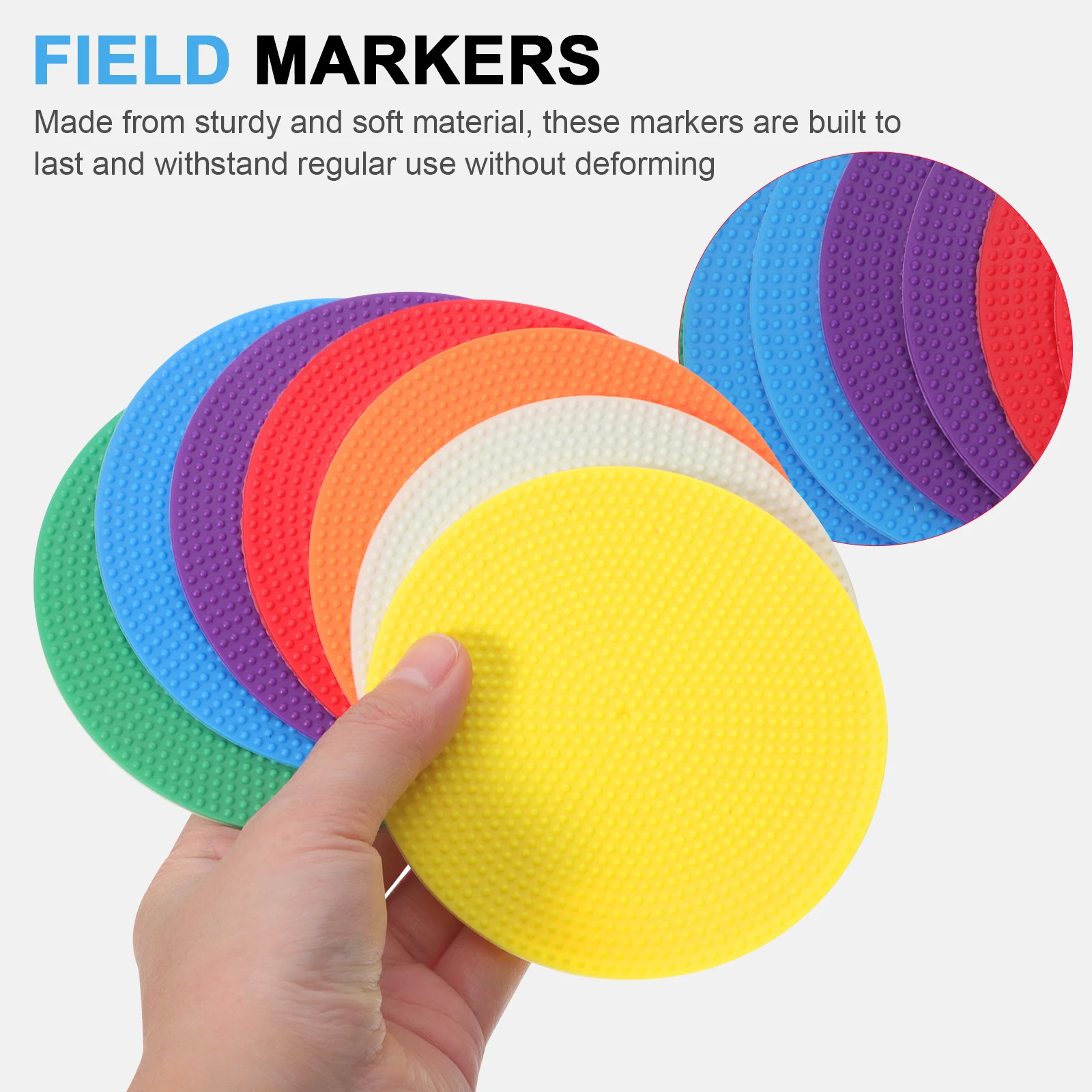 14 قطعة علامات بقعة أرضية مستديرة مسطحة معدات تدريب خفة الحركة الملونة الفصول الدراسية كرة القدم كرة السلة علامات الممارسة الرياضية #4