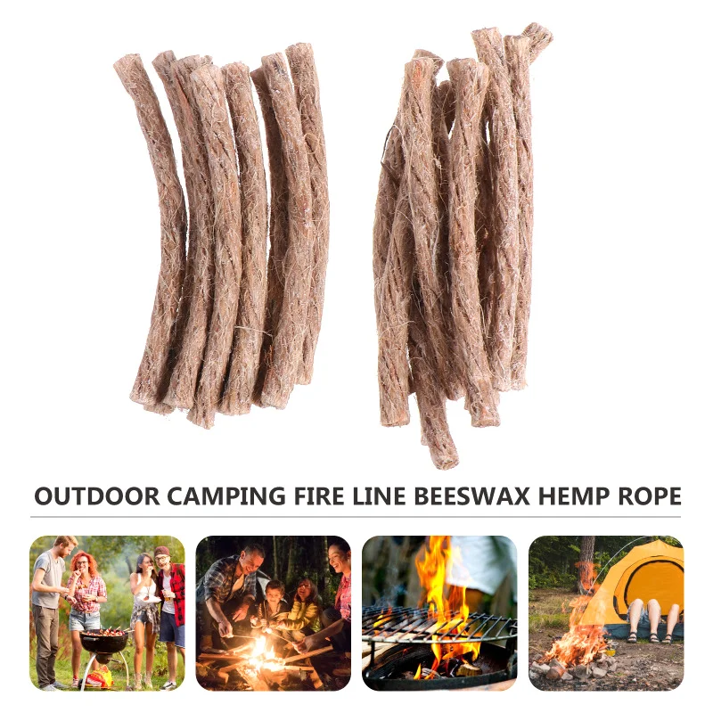 

4/10Pcs Survival Wick Hemp Cord Camping Lighter Hemp Fire Starters Outdoor Wick Camping Ropes Survival Tools