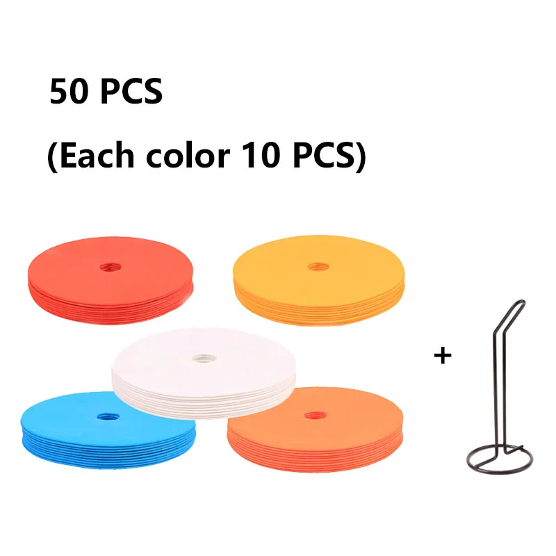 Confezione da 50 pennarelli per pavimenti piatti da 15 cm per cortili di calcio e basket, tappetini antiscivolo per agilità fitness