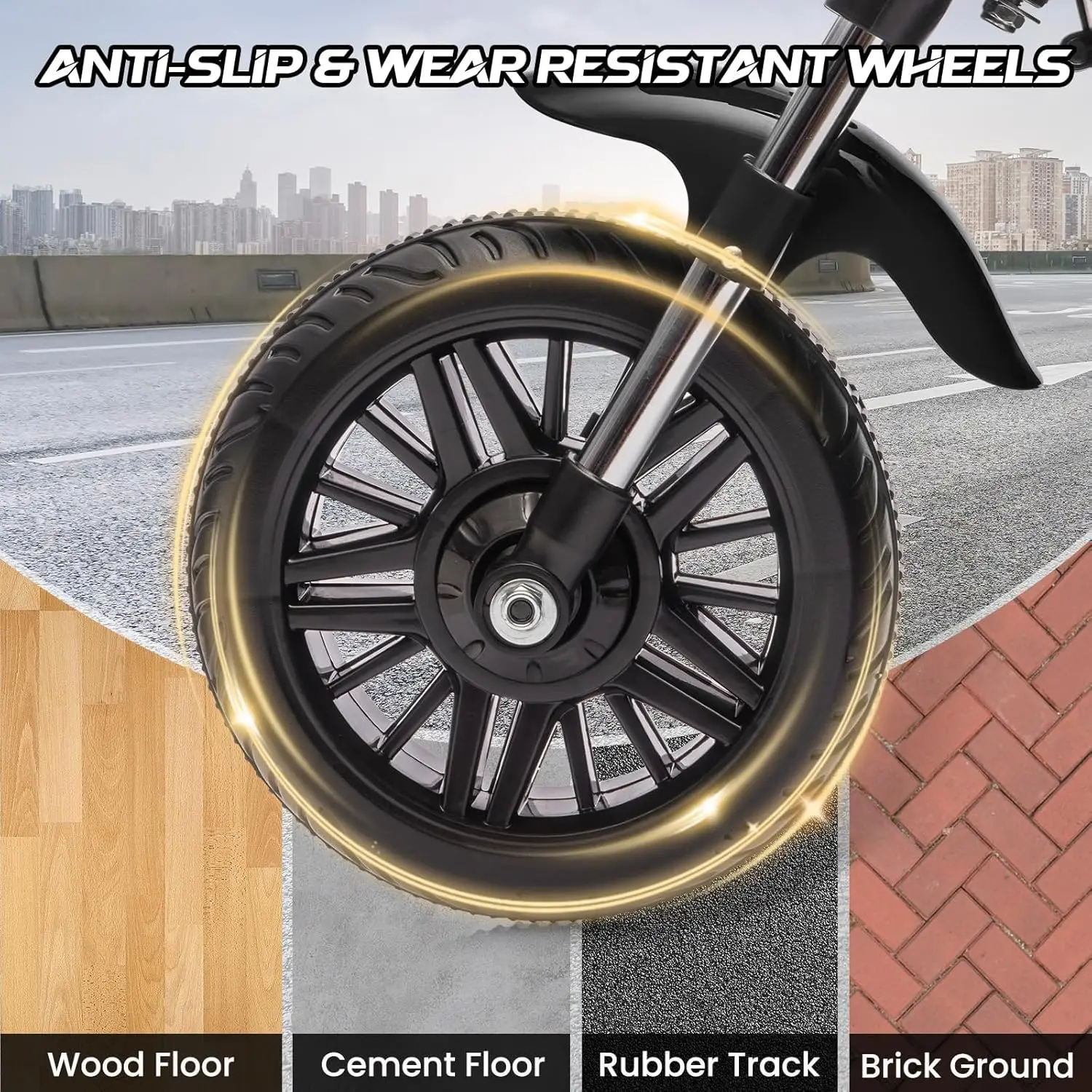 มอเตอร์ไซค์เด็ก 3 ล้อ พร้อมล้อฝึกหัดถอดได้/ถอยหลัง/ไฟหน้า รถของเล่นไฟฟ้า 12V สำหรับเด็กวัยหัดเดิน ทั้งเด็กชายและเด็กหญิง