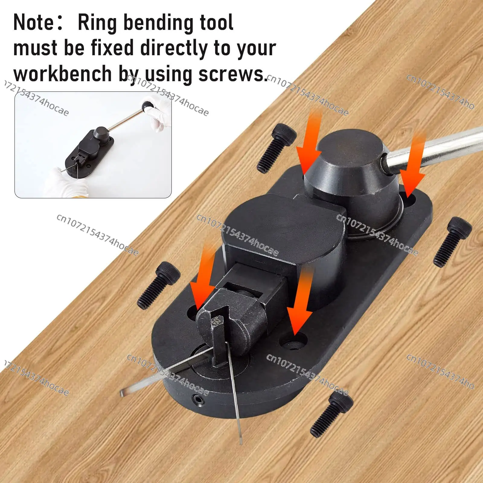 Bender Bending Tool Bender Tool for Spoon Rings Jewelry Making, Maker with Ring Sizer Measuring Tool Set