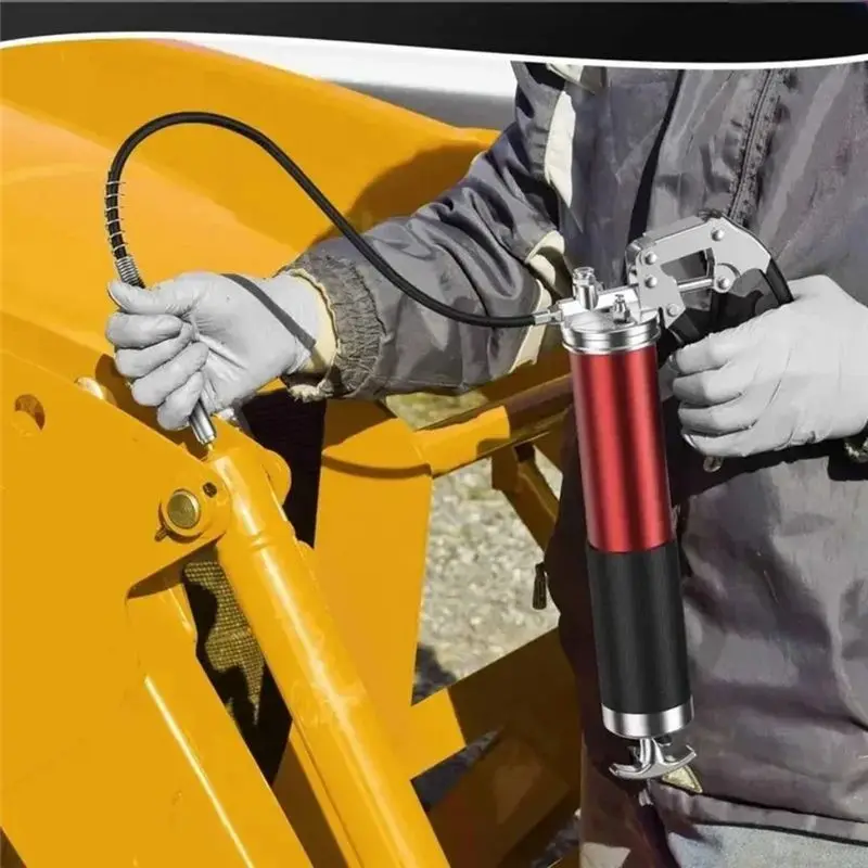 Mar.Manual Pistol Grip Grease Gun Set Aluminum Alloy Mini Grease Gun High-Pressure Pumping 7000PSI Grease Filling