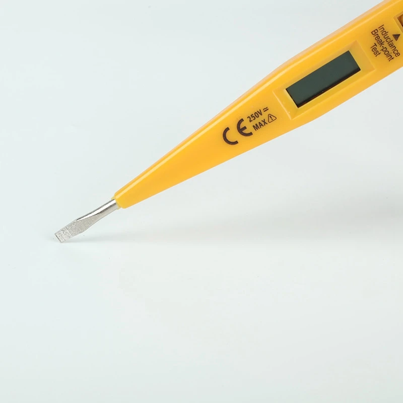 Stylo de test électrique numérique, testeur de tension lumineuse, détecteur AC, DC, voltmètre noir, tournevis, sonde, 12-220V