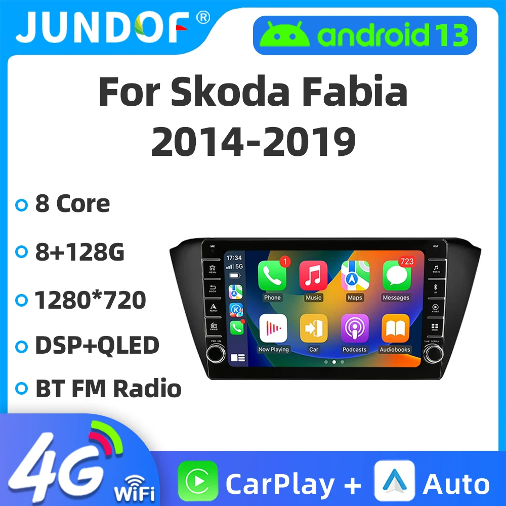 

Android Auto Radio For Skoda Fabia 2014-2019 Wireless CarPlay Car Multimedia autoradio GPS WIFI Stereo Navigation Split Screen