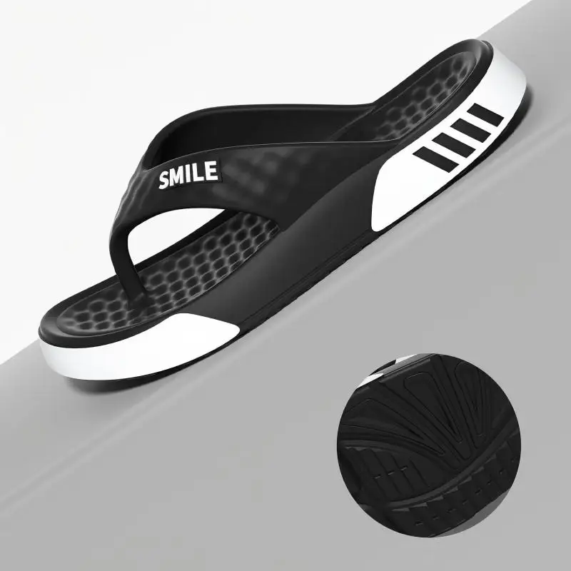 Women's Professional Color-Blocked Fashionable Flip-Flops, New Style, Thickened for Home Use, Non-Slip, Odor-Resistant, Wear-Resistant, Soft-Soled Sandals for Men