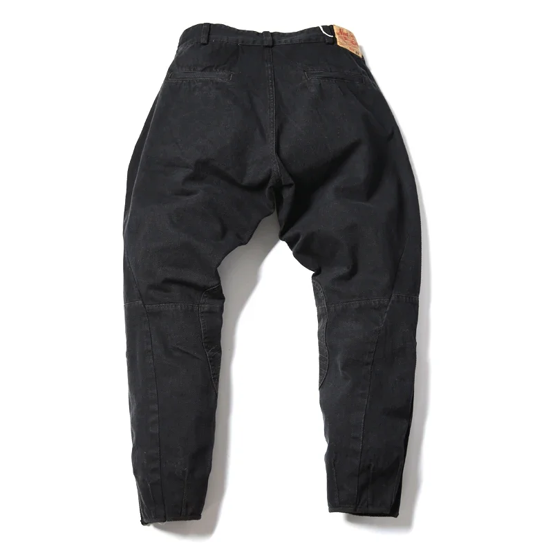 Non Stock Rugged Breeches Vintage Style Biker Pants Mens Motorcycle Trousers Black