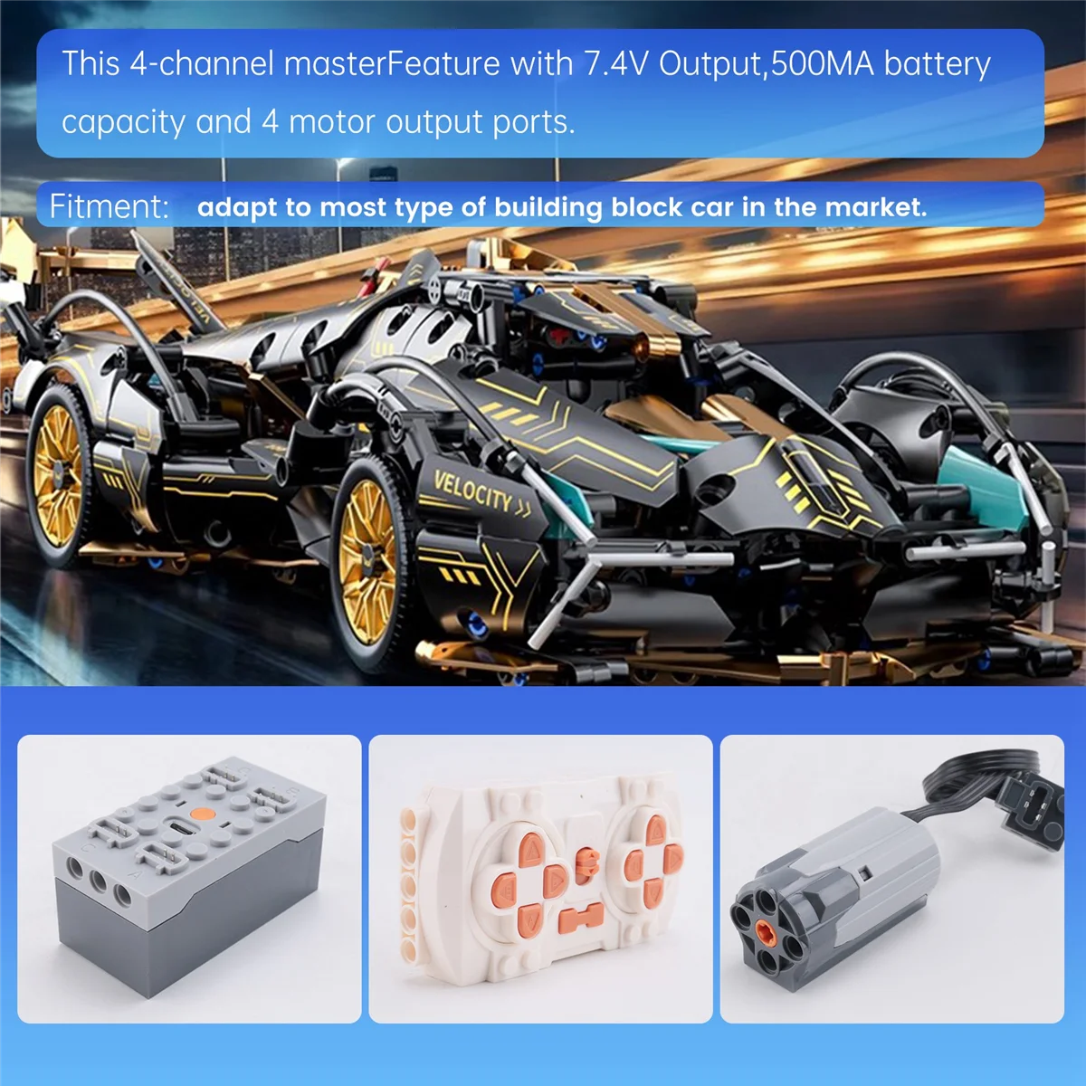 1Set Power Function Motor App Remote Control Programming 2 Meduim Moter Set DIY Creative Building Block for Children ZJY